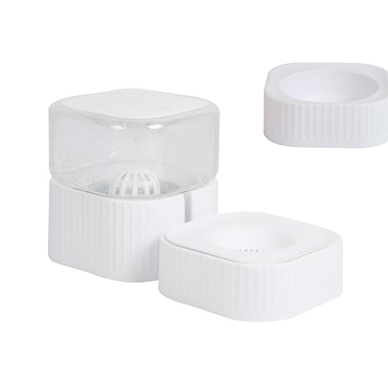 HKM-946771 Creative Magnetic Pet Bowl Feeder Set - Versatile Drinking Fountain, Feeder, or Water Dispenser in Pink, Blue, Gray, and White