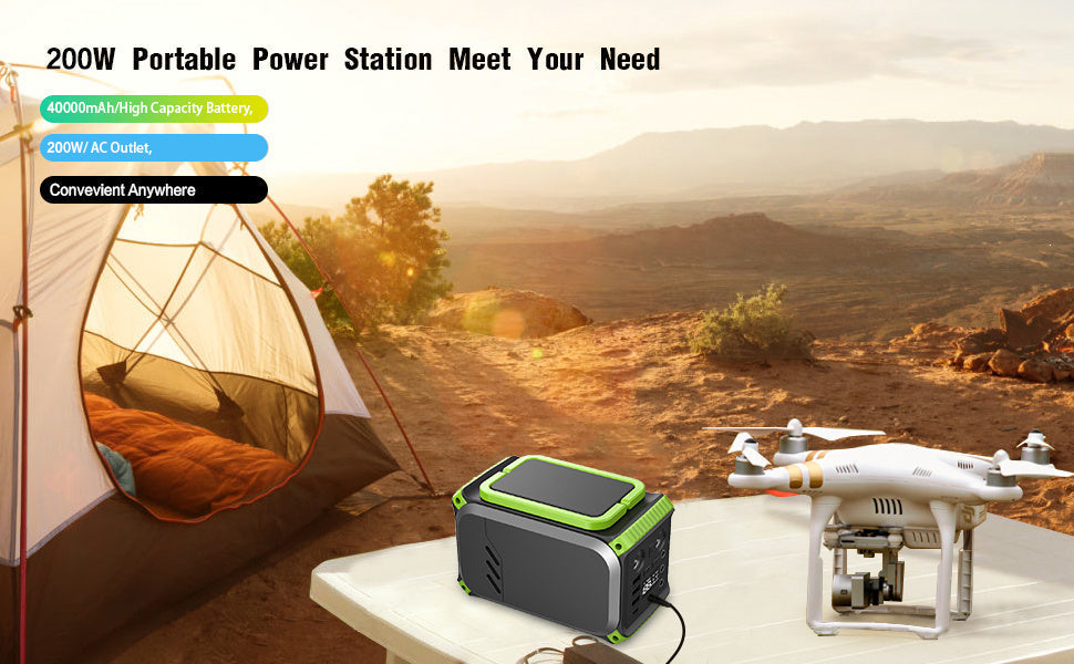 KTX-021267 Portable 110V Power Station, 148Wh Solar Generator, 40000mAh Battery Backup for Camping and Emergency Use