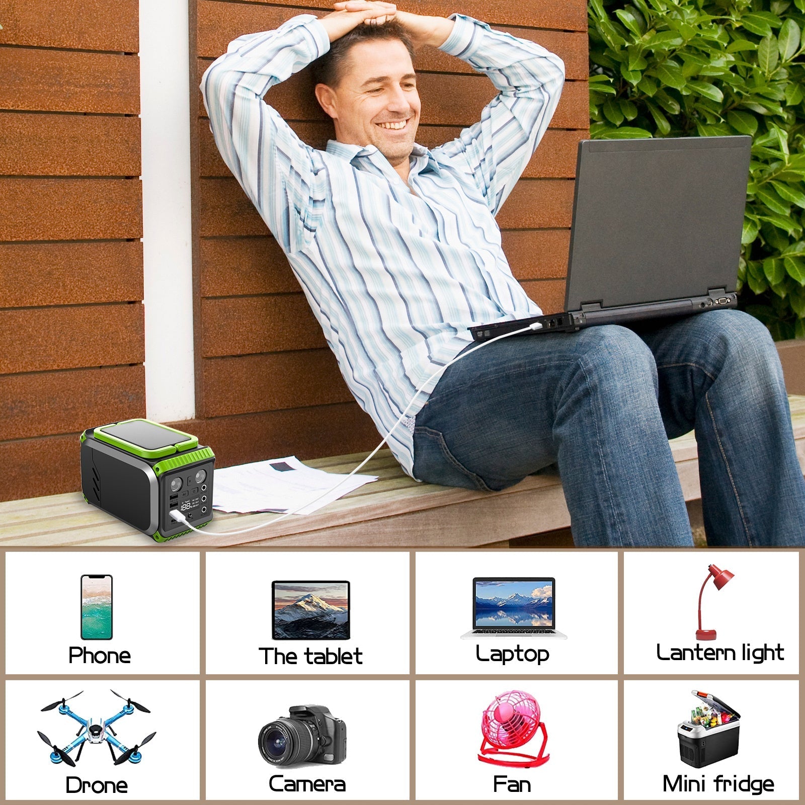 KTX-021267 Portable 110V Power Station, 148Wh Solar Generator, 40000mAh Battery Backup for Camping and Emergency Use