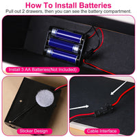 HKM-351763 3 Layer PU Leather Jewelry Box with LED Touch Mirror and Dimmable Light for Earrings, Rings, Necklaces, and Bracelets