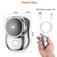 HKM-186259 Portable Electric Razor for Men - Mini USB Rechargeable Shaver for Dry Use, Ideal for Travel and Home