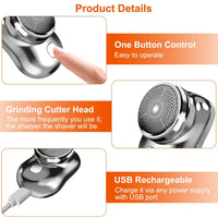 HKM-186259 Portable Electric Razor for Men - Mini USB Rechargeable Shaver for Dry Use, Ideal for Travel and Home