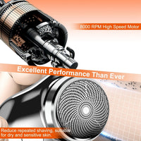 HKM-186259 Portable Electric Razor for Men - Mini USB Rechargeable Shaver for Dry Use, Ideal for Travel and Home