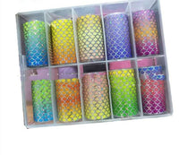 HKM-038803 Nail Starry Sky Transfer Stickers - 10 Color Variety for Unique Nail Art