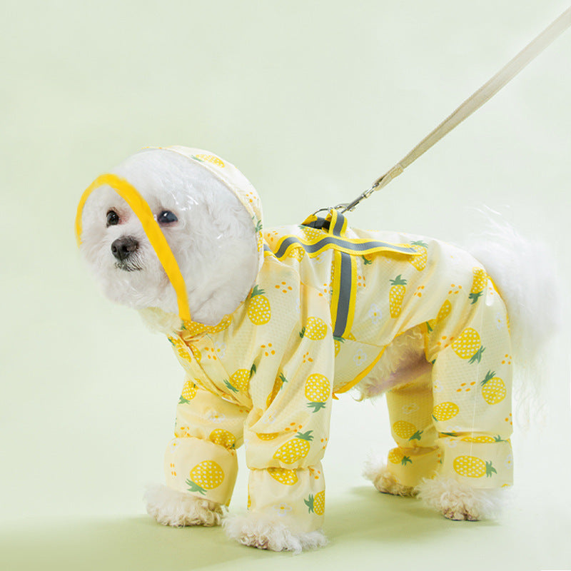 HKM-105747 Waterproof Raincoat for Dogs with Fun Fruit Prints in Multiple Sizes