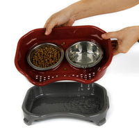 HKM-599827 Double Basin Splash-Proof Stainless Steel Dog and Cat Bowl Set for Pets