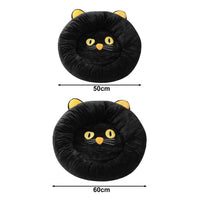 HKM-875475 Cozy Black Cat-Shaped Pet Nest Bed with Head and Neck Support for Cats