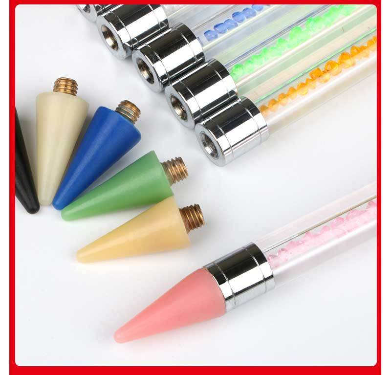 HKM-070419 Dual-Head Diamond Spot Drill Pen with Colorful Wax Heads for Easy Gem Application