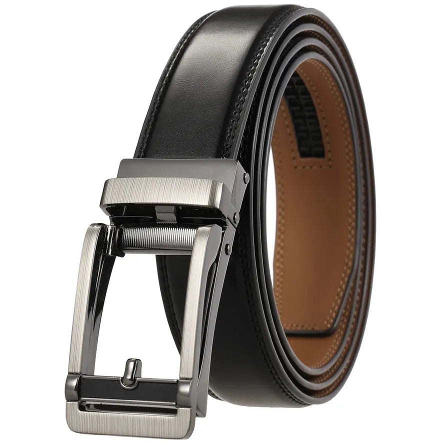 HKM-805203 Automatic Buckle Belt for Men and Women, 30mm Adjustable Fashion Accessory