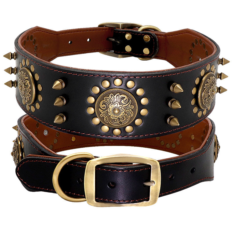 HKM-359635 Large Studded Anti-Bite Dog Collar for Added Protection and Style