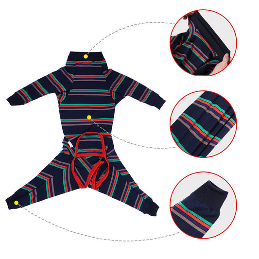 HKM-142291 Comfortable Four-Legged Dog Pajamas in Grey - High Elasticity, Multiple Sizes Available