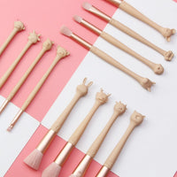 HKM-218387 12-Piece Makeup Brush Set with Pink Storage Bag - Soft Microcrystalline Silk Bristles for Flawless Application