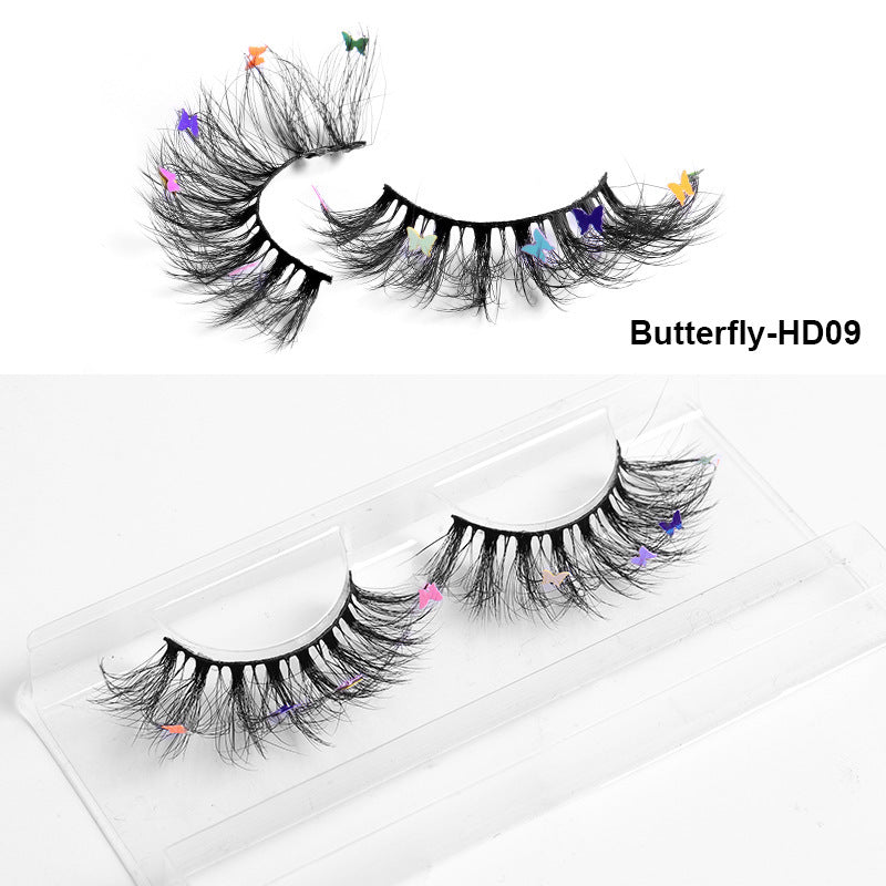 HKM-765203 Multi-Layered Artificial Mink Hair Butterfly False Eyelashes with Natural Curl