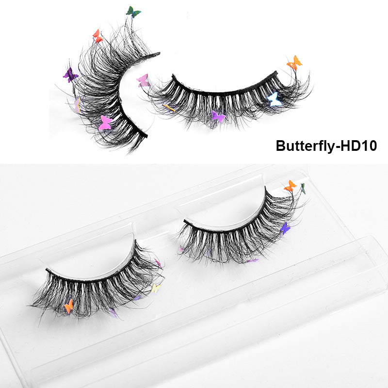 HKM-765203 Multi-Layered Artificial Mink Hair Butterfly False Eyelashes with Natural Curl