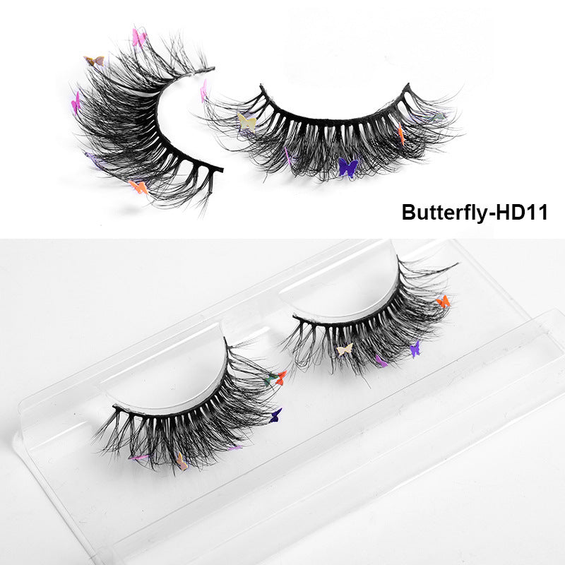 HKM-765203 Multi-Layered Artificial Mink Hair Butterfly False Eyelashes with Natural Curl