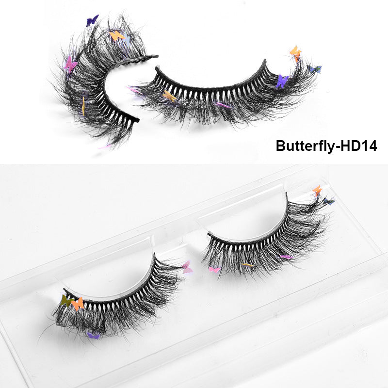 HKM-765203 Multi-Layered Artificial Mink Hair Butterfly False Eyelashes with Natural Curl
