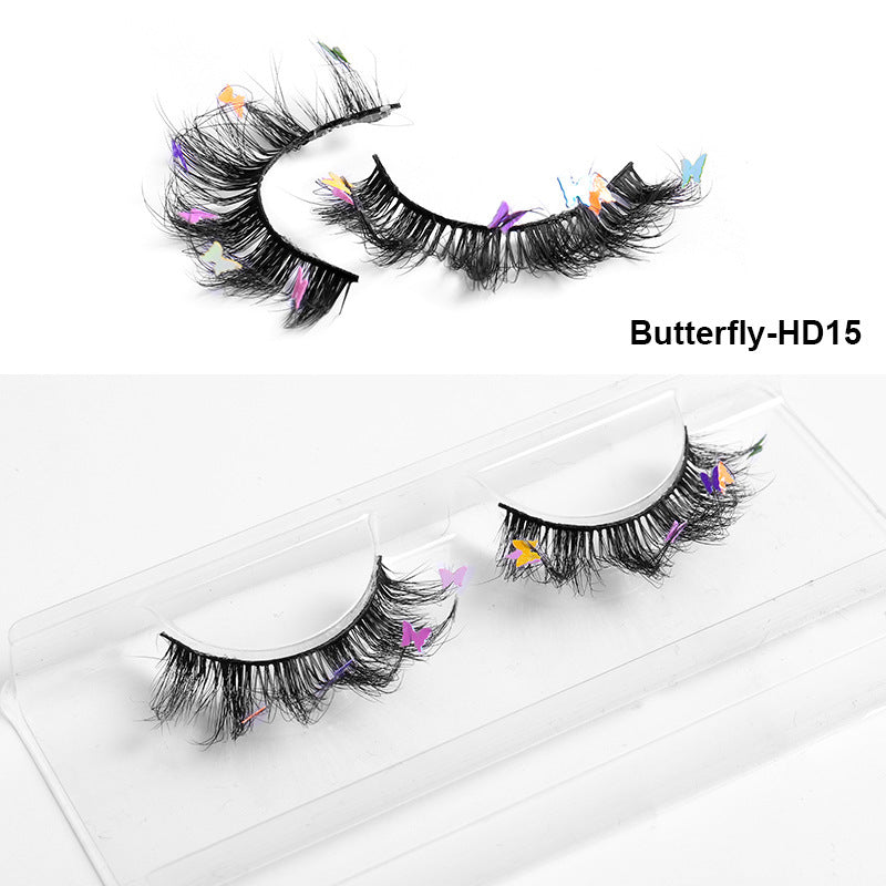HKM-765203 Multi-Layered Artificial Mink Hair Butterfly False Eyelashes with Natural Curl