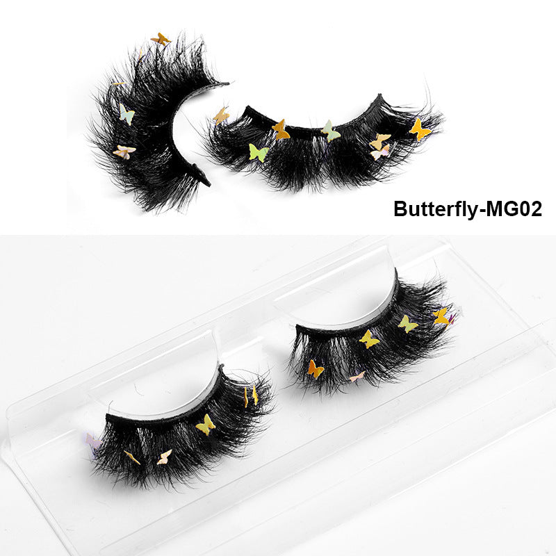 HKM-765203 Multi-Layered Artificial Mink Hair Butterfly False Eyelashes with Natural Curl