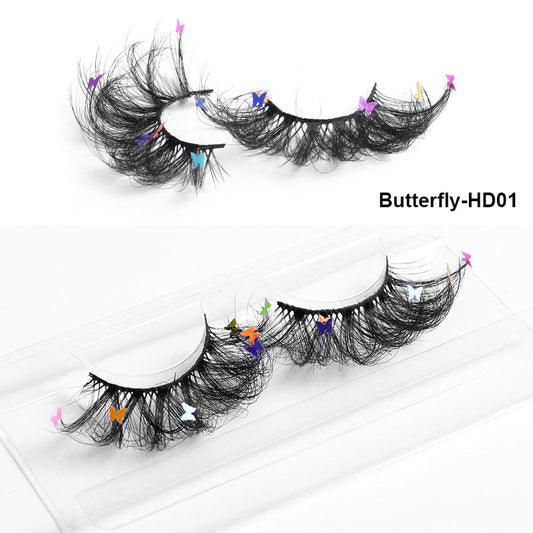 HKM-765203 Multi-Layered Artificial Mink Hair Butterfly False Eyelashes with Natural Curl