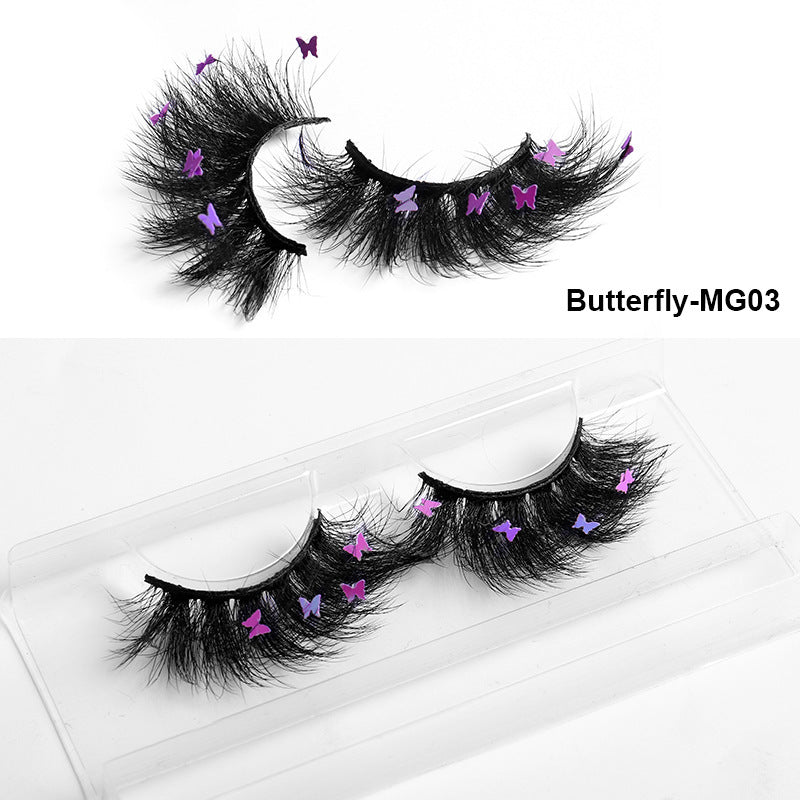 HKM-765203 Multi-Layered Artificial Mink Hair Butterfly False Eyelashes with Natural Curl