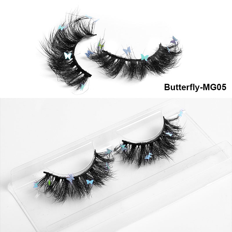 HKM-765203 Multi-Layered Artificial Mink Hair Butterfly False Eyelashes with Natural Curl
