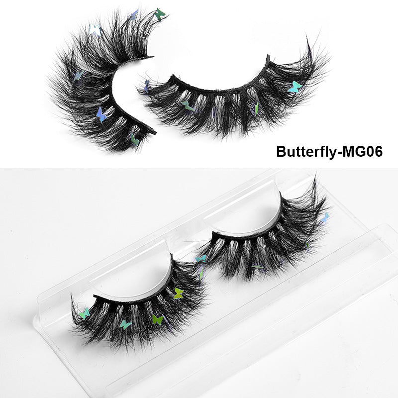 HKM-765203 Multi-Layered Artificial Mink Hair Butterfly False Eyelashes with Natural Curl