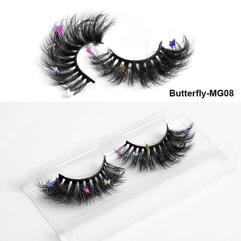 HKM-765203 Multi-Layered Artificial Mink Hair Butterfly False Eyelashes with Natural Curl