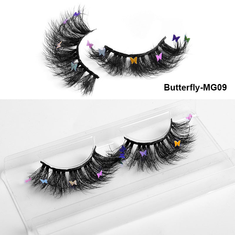 HKM-765203 Multi-Layered Artificial Mink Hair Butterfly False Eyelashes with Natural Curl
