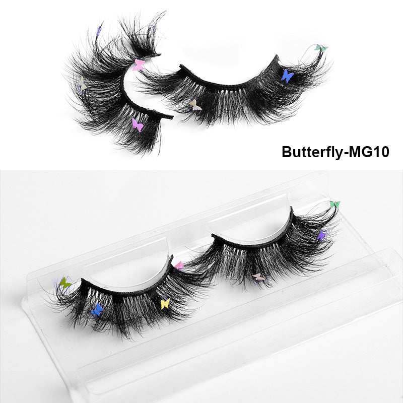 HKM-765203 Multi-Layered Artificial Mink Hair Butterfly False Eyelashes with Natural Curl
