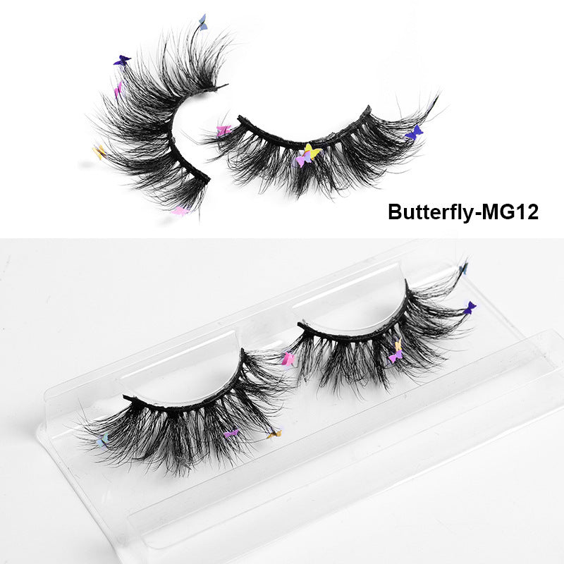 HKM-765203 Multi-Layered Artificial Mink Hair Butterfly False Eyelashes with Natural Curl