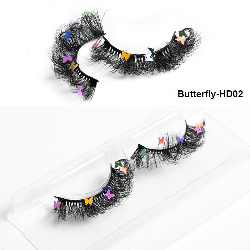 HKM-765203 Multi-Layered Artificial Mink Hair Butterfly False Eyelashes with Natural Curl