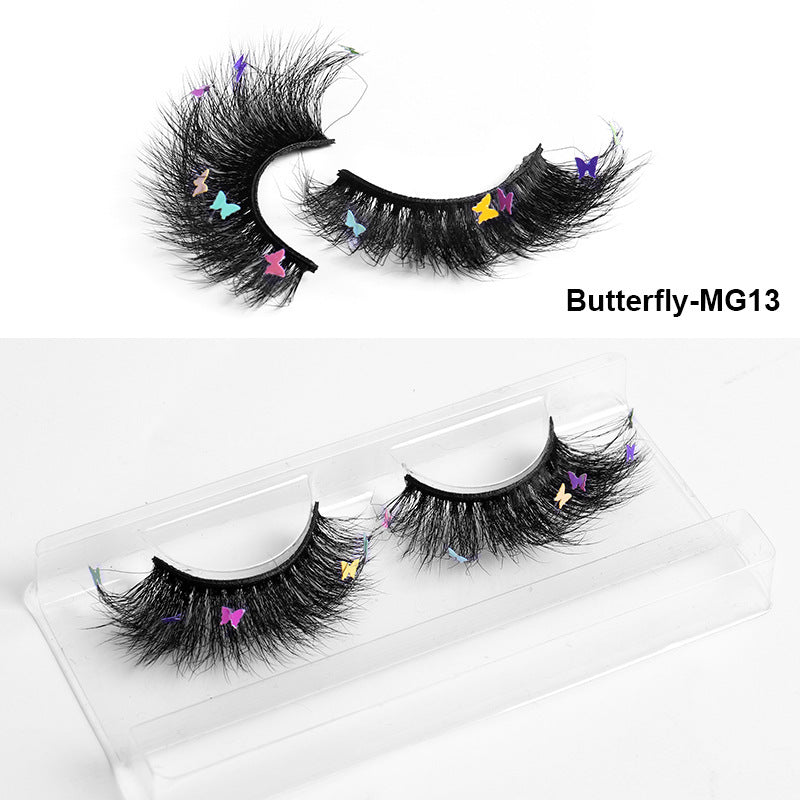 HKM-765203 Multi-Layered Artificial Mink Hair Butterfly False Eyelashes with Natural Curl