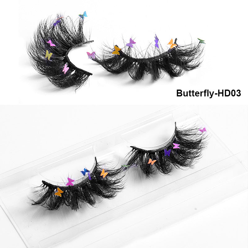 HKM-765203 Multi-Layered Artificial Mink Hair Butterfly False Eyelashes with Natural Curl
