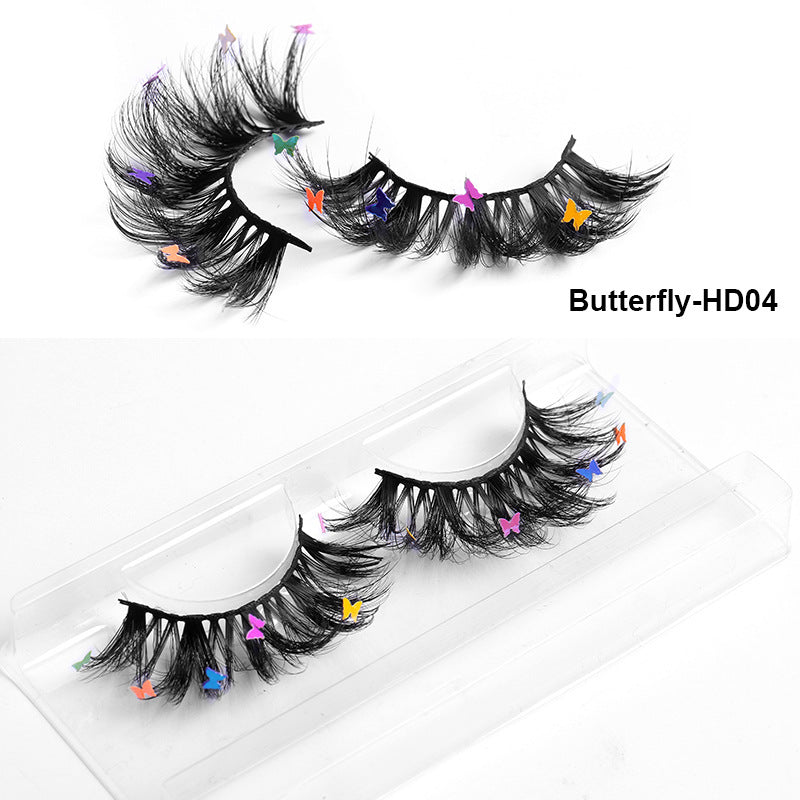 HKM-765203 Multi-Layered Artificial Mink Hair Butterfly False Eyelashes with Natural Curl
