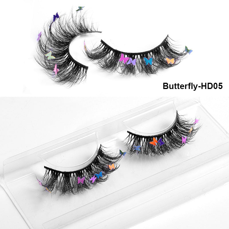 HKM-765203 Multi-Layered Artificial Mink Hair Butterfly False Eyelashes with Natural Curl