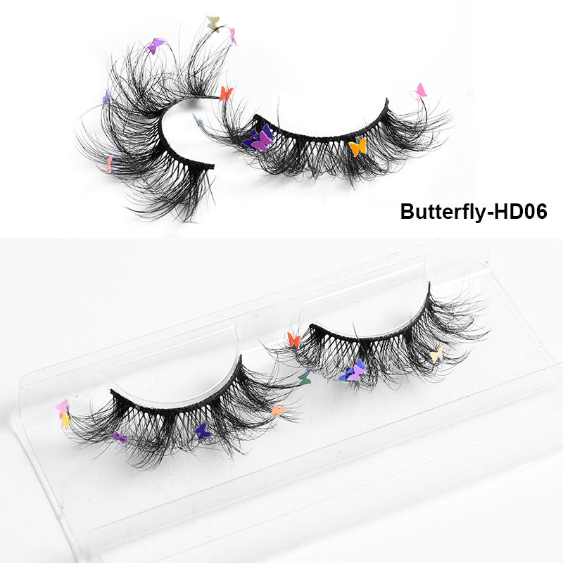 HKM-765203 Multi-Layered Artificial Mink Hair Butterfly False Eyelashes with Natural Curl