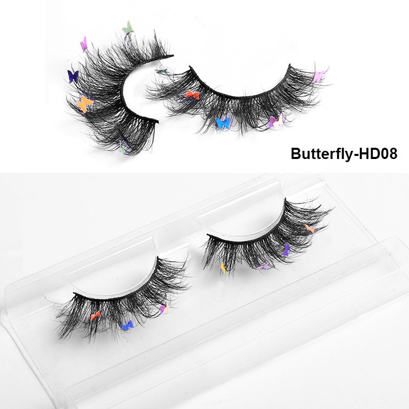 HKM-765203 Multi-Layered Artificial Mink Hair Butterfly False Eyelashes with Natural Curl