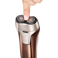 HKM-856275 Rechargeable Electric Rotary Shaver with Floating Dual Heads and Smart Power Monitoring