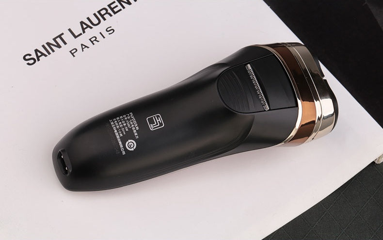 HKM-856275 Rechargeable Electric Rotary Shaver with Floating Dual Heads and Smart Power Monitoring
