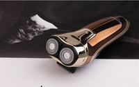 HKM-856275 Rechargeable Electric Rotary Shaver with Floating Dual Heads and Smart Power Monitoring