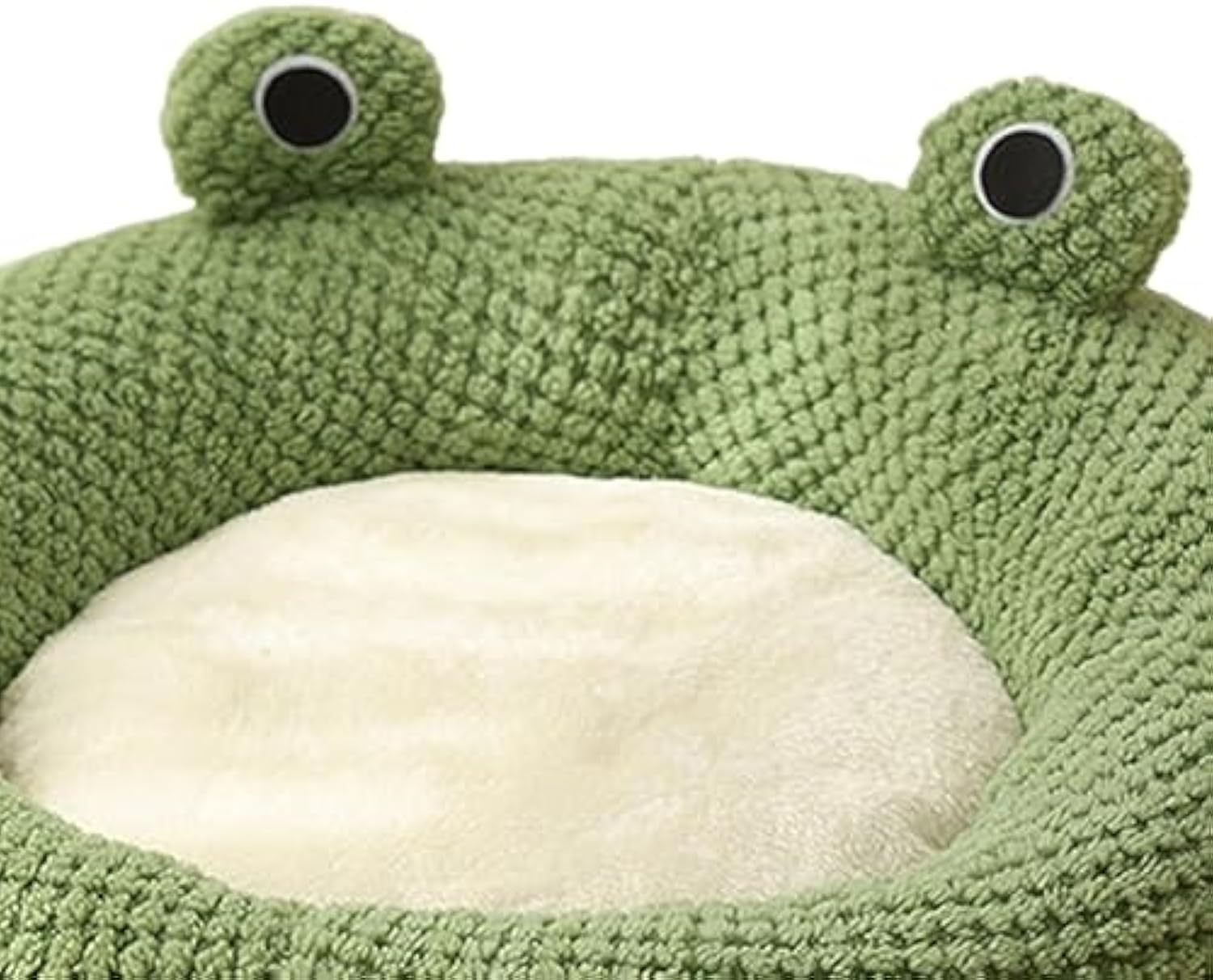 HKM-202003 Cartoon Frog Shape Cat and Small Dog Bed - Cozy Plush Pet Nest for Indoor Comfort