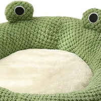 HKM-202003 Cartoon Frog Shape Cat and Small Dog Bed - Cozy Plush Pet Nest for Indoor Comfort