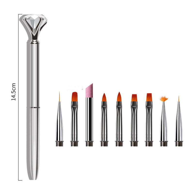 HKM-102035 Diamond Quartz Nail Art Tool Set with Multiple Pen Heads and Accessories