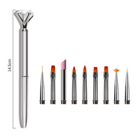 HKM-102035 Diamond Quartz Nail Art Tool Set with Multiple Pen Heads and Accessories