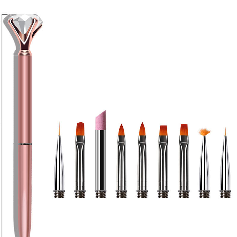 HKM-102035 Diamond Quartz Nail Art Tool Set with Multiple Pen Heads and Accessories