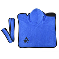 HKM-284243 Super Absorbent Towel Robe for Medium to Large Dogs ¨C Adjustable Fit with Velcro Closure