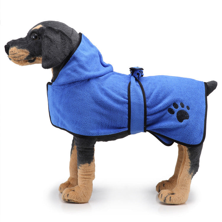 JMT-544266 Super Absorbent Towel Robe for Medium to Large Dogs ¨C Adjustable Fit with Velcro Closure