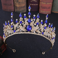 HKM-076115 Elegant Crown Headdress with White Crystals for Bridal Accessories