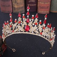 HKM-076115 Elegant Crown Headdress with White Crystals for Bridal Accessories