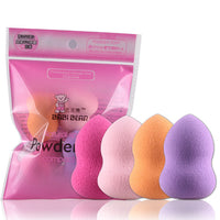 HKM-315539 Small Latex Gourd Wet and Dry Makeup Sponge Set - 4 Beauty Eggs for Flawless Application